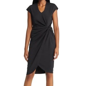 TAHARI Twist Side V-neck Sheath Dress, size 12
